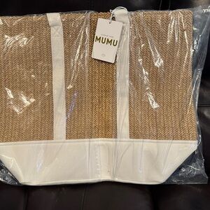 Show Me Your MuMu Tan and White Tote